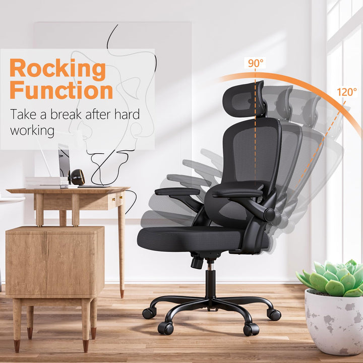 Mesh ergonomic office chair with 3D armrests, upper and lower lumbar support - jiemaisi