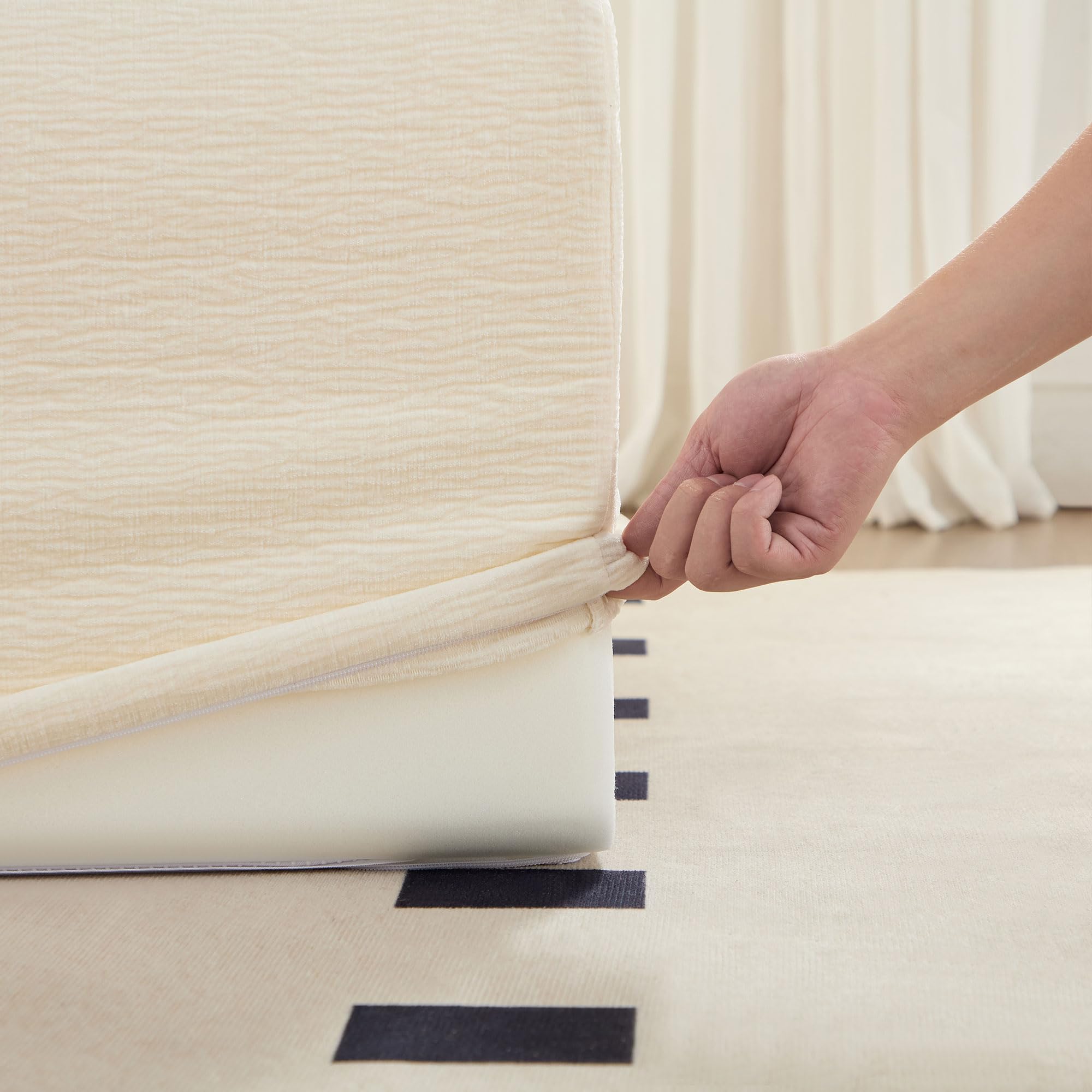 Modern Armless Lounge Chair – Comfy Single Sofa with Backrest for Living Room or Bedroom