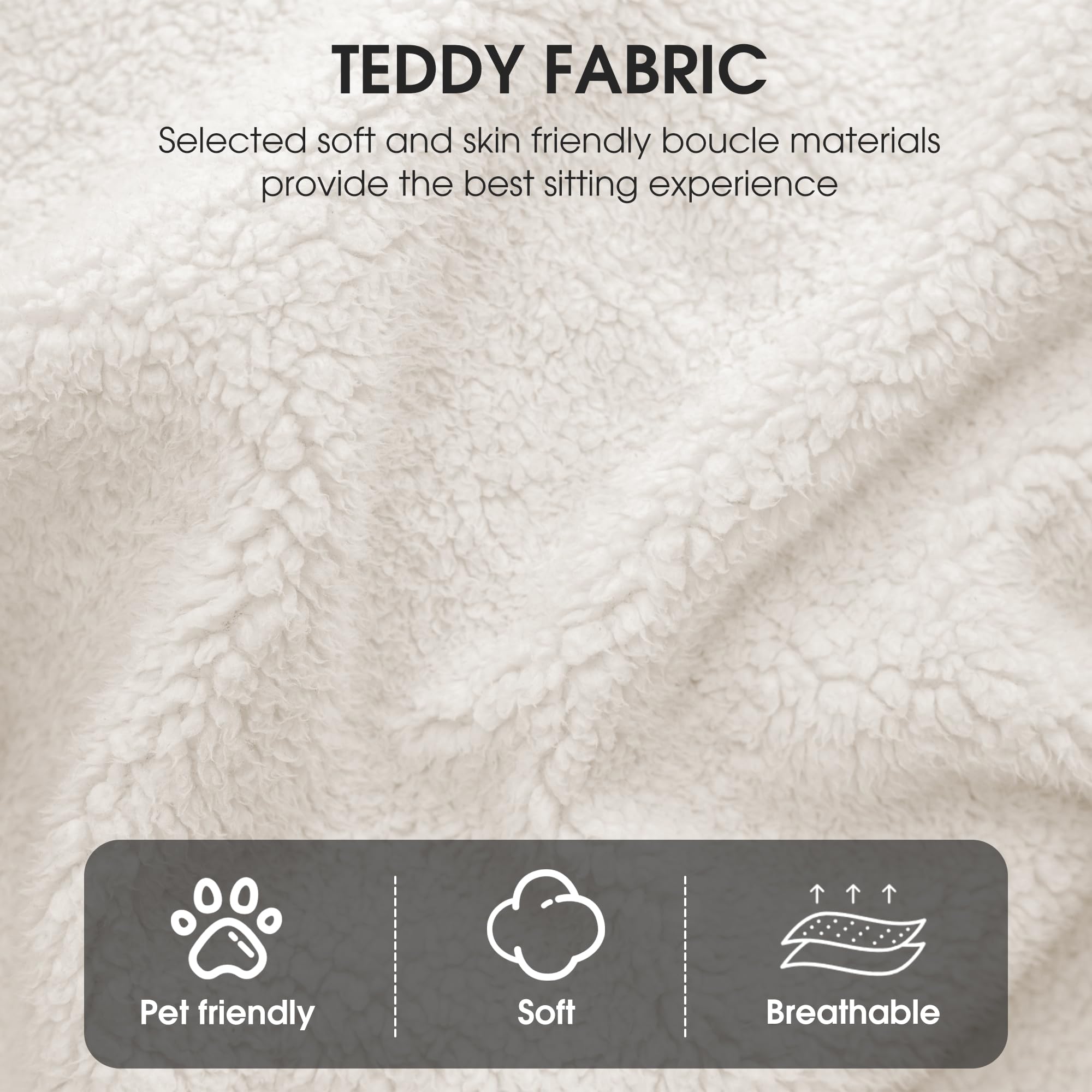 Bouclé Flower Swivel Vanity Chair – 360° Petal Accent Chair for Bedroom or Living Room