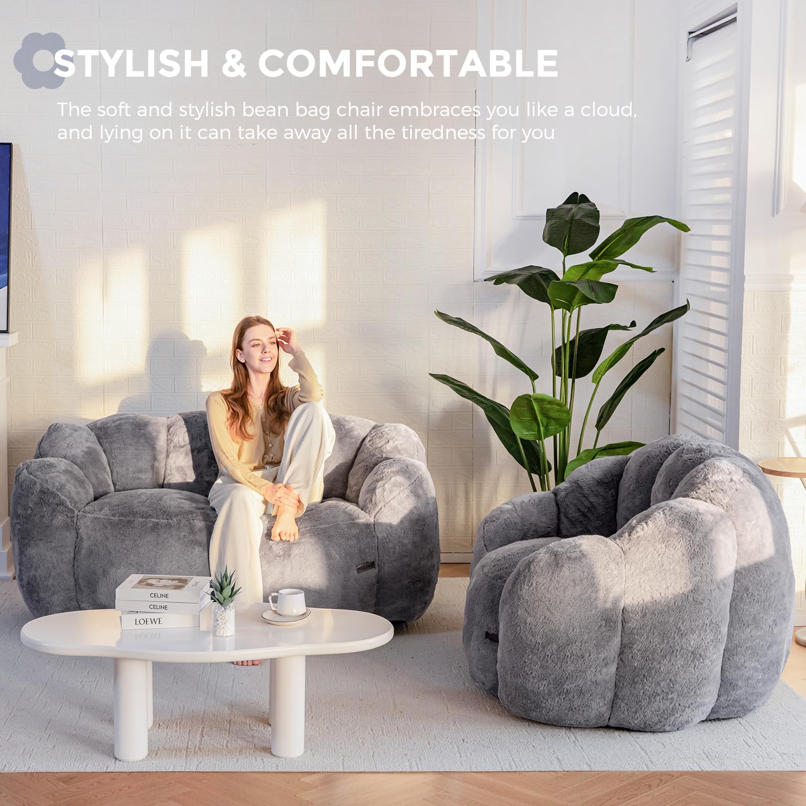 Lotus Bean Bag Sofa for Adults – Ultra Soft, No Installation, Easy to Move & Perfect for Any Room