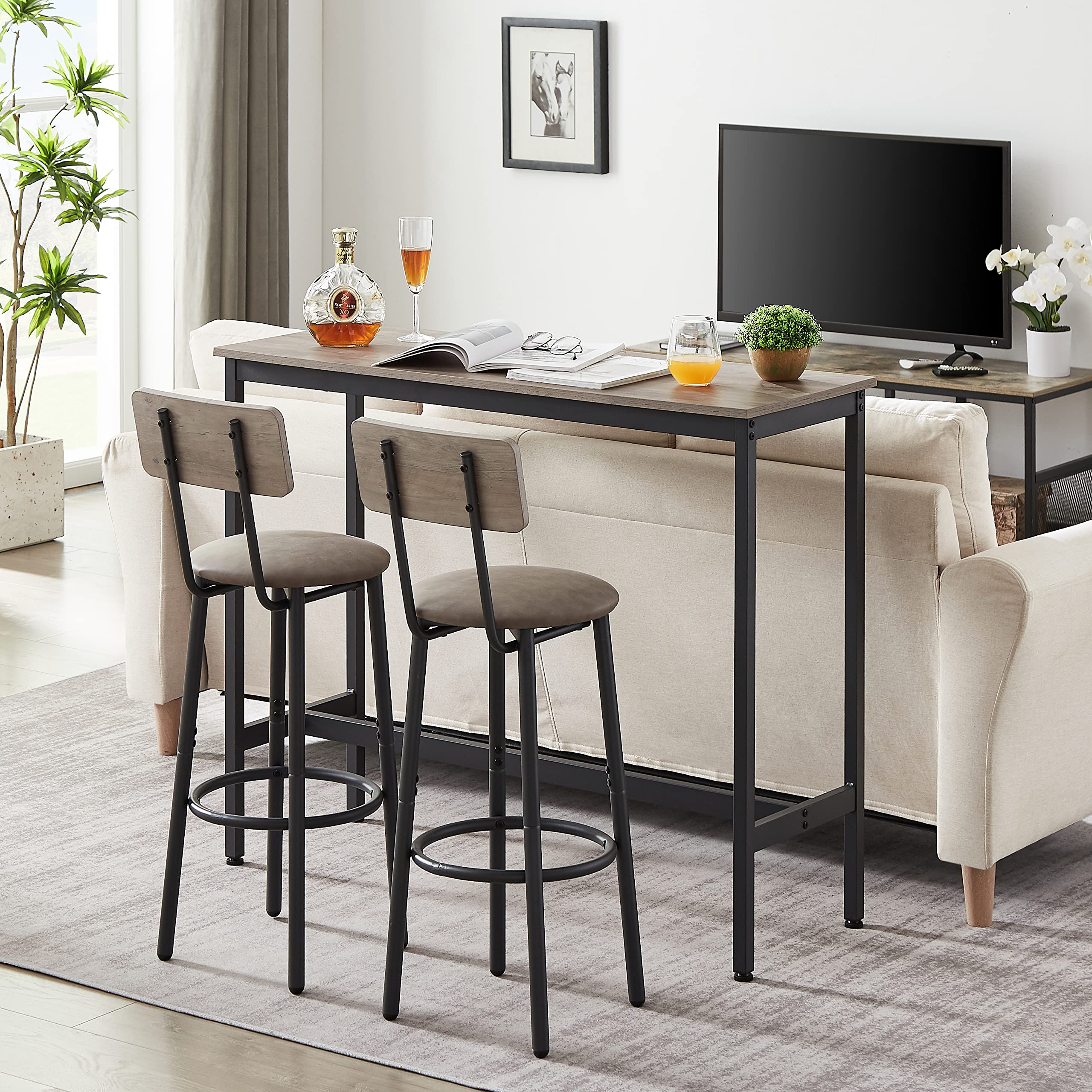 Bar Table and Chairs Set | Table Set with 2 Stools | jiemaisi.com