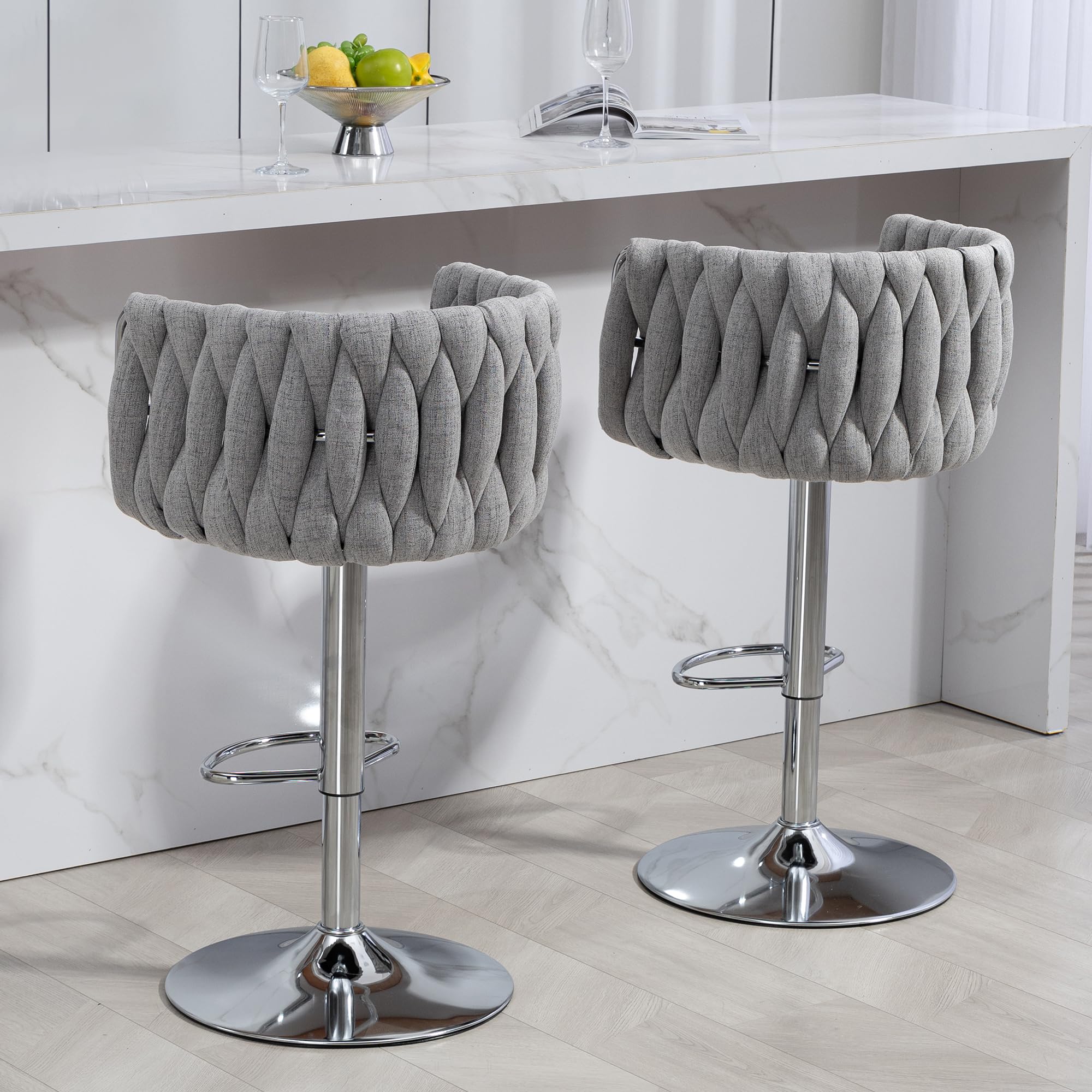 Swivel Bar Stools | 360° Fabric Stools Set | jiemaisi.com