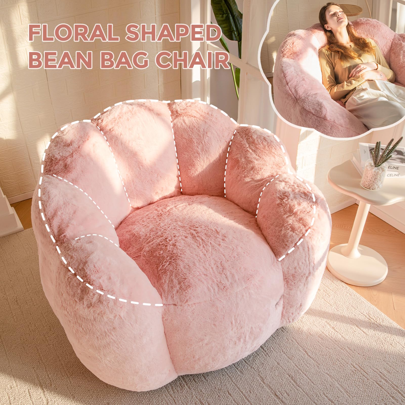 Lotus Bean Bag Sofa for Adults – Ultra Soft, No Installation, Easy to Move & Perfect for Any Room