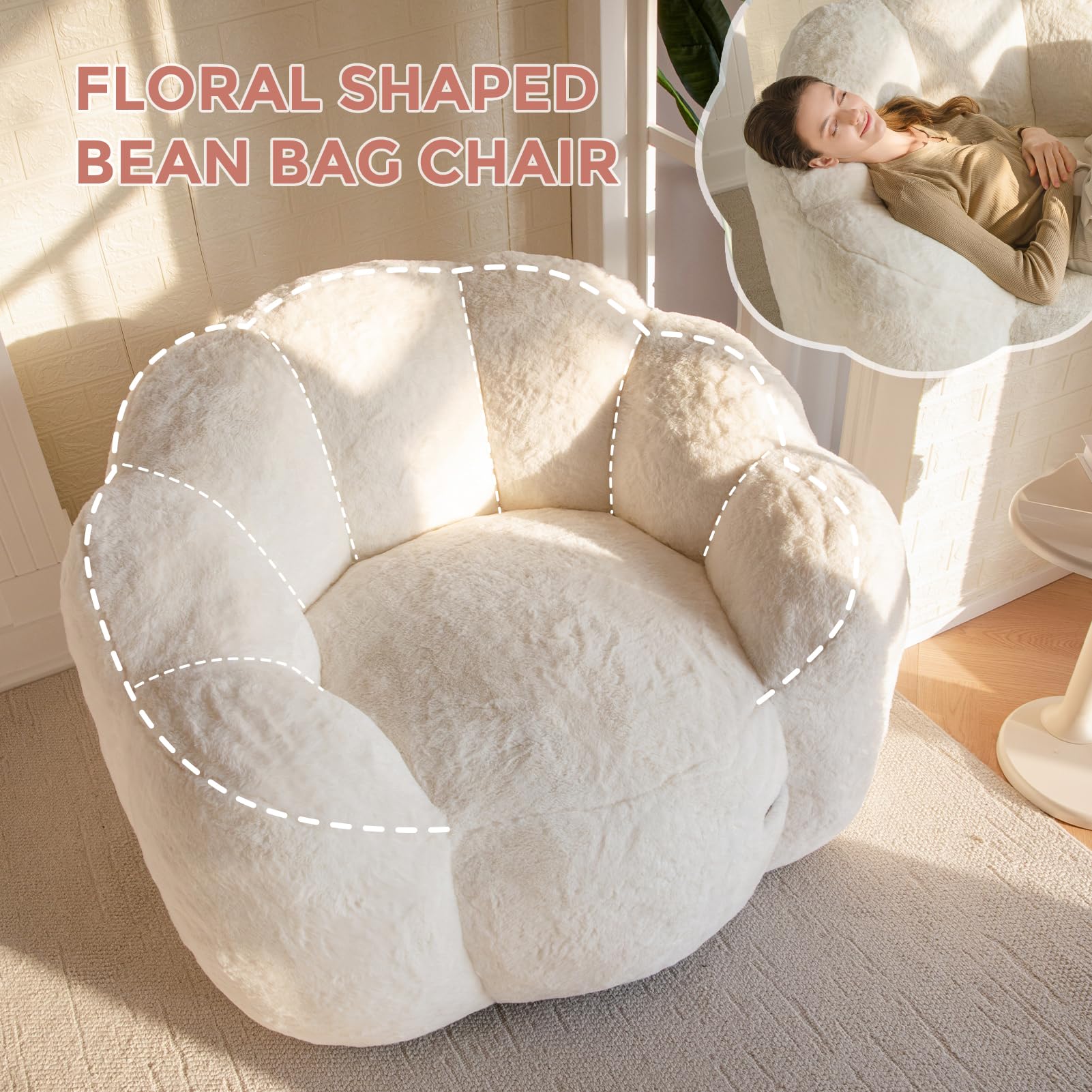 Lotus Bean Bag Sofa for Adults – Ultra Soft, No Installation, Easy to Move & Perfect for Any Room