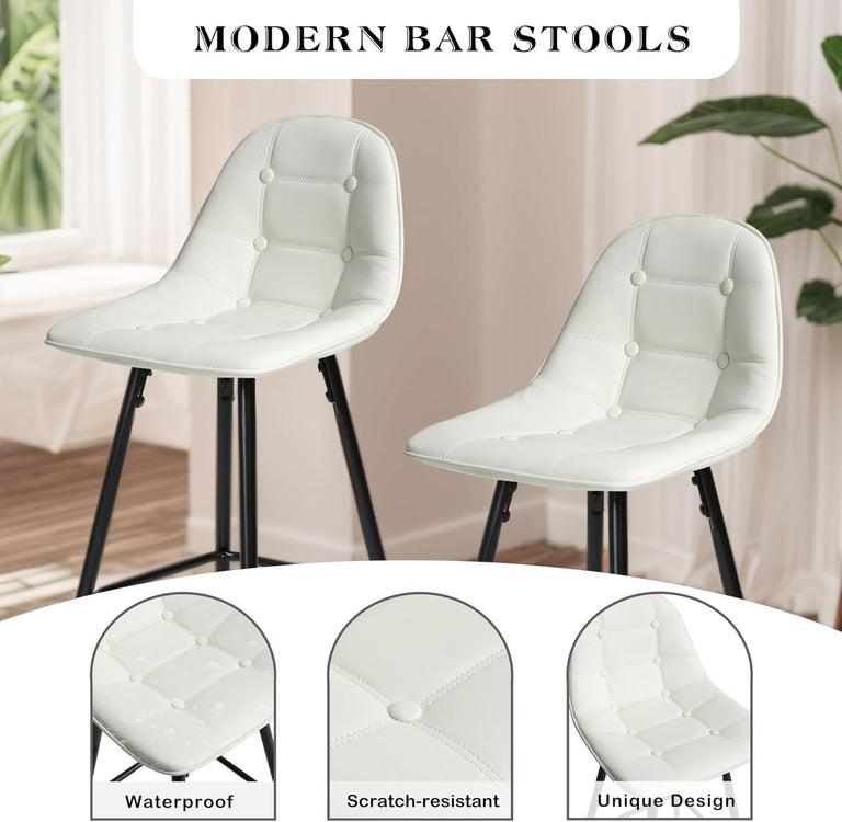 Classic PU Leather Bar Stools Set of 2