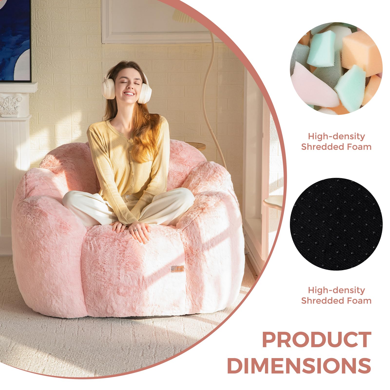 Lotus Bean Bag Sofa for Adults – Ultra Soft, No Installation, Easy to Move & Perfect for Any Room