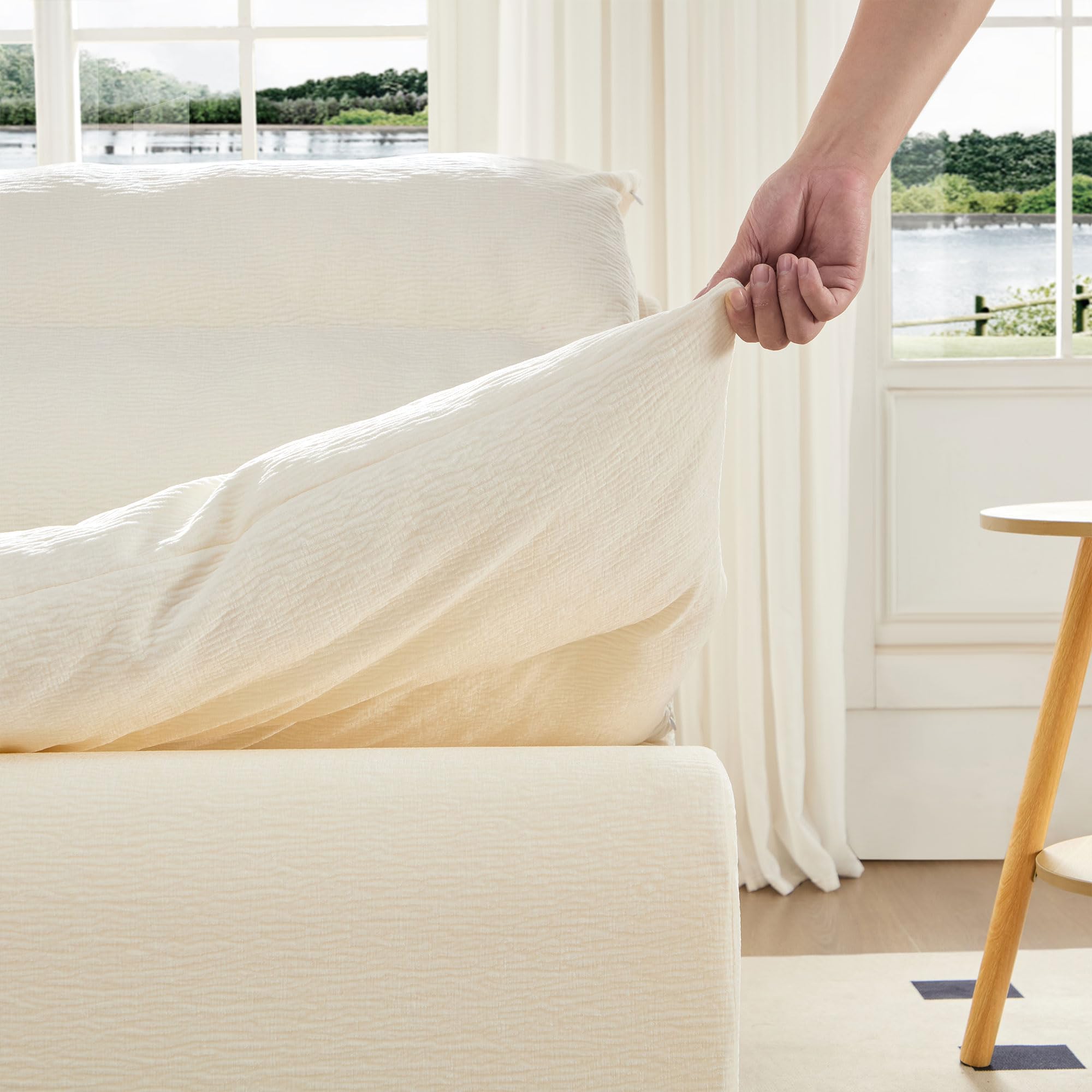 Modern Armless Lounge Chair – Comfy Single Sofa with Backrest for Living Room or Bedroom