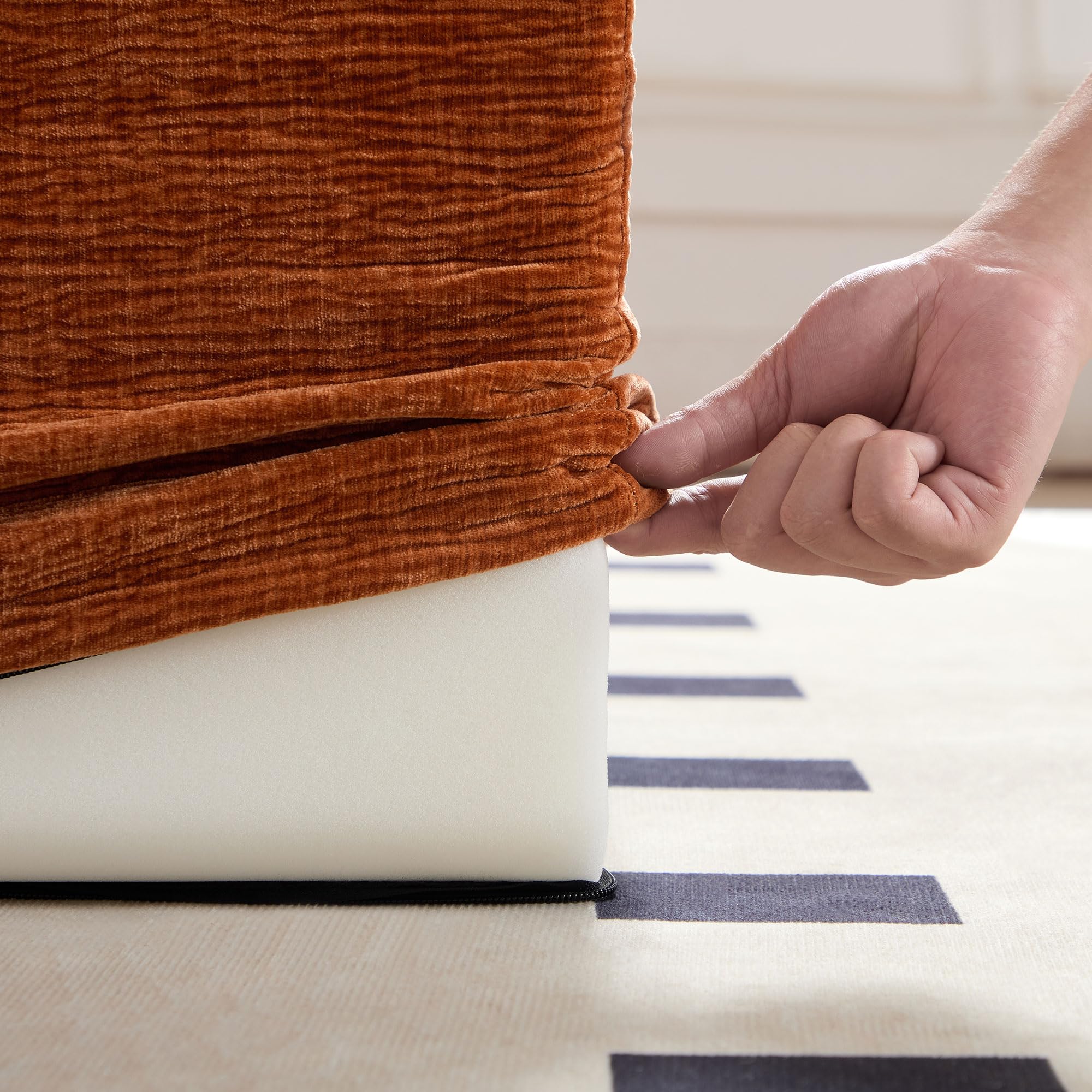 Modern Armless Lounge Chair – Comfy Single Sofa with Backrest for Living Room or Bedroom