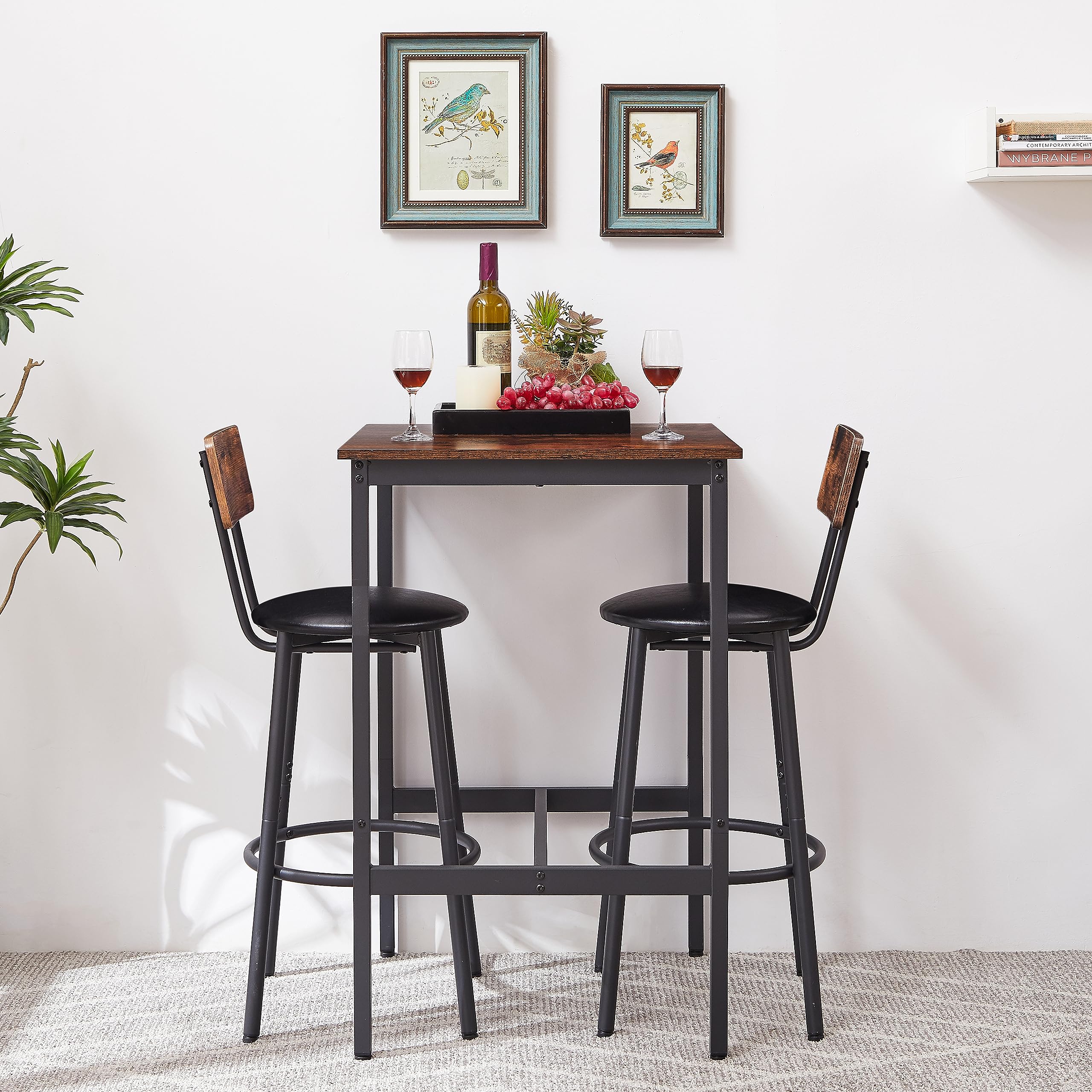 Bar Table and Chairs Set | Table Set with 2 Stools | jiemaisi.com