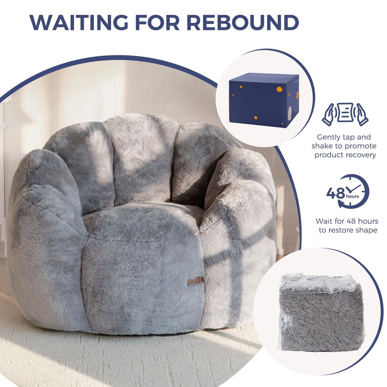 Lotus Bean Bag Sofa for Adults – Ultra Soft, No Installation, Easy to Move & Perfect for Any Room