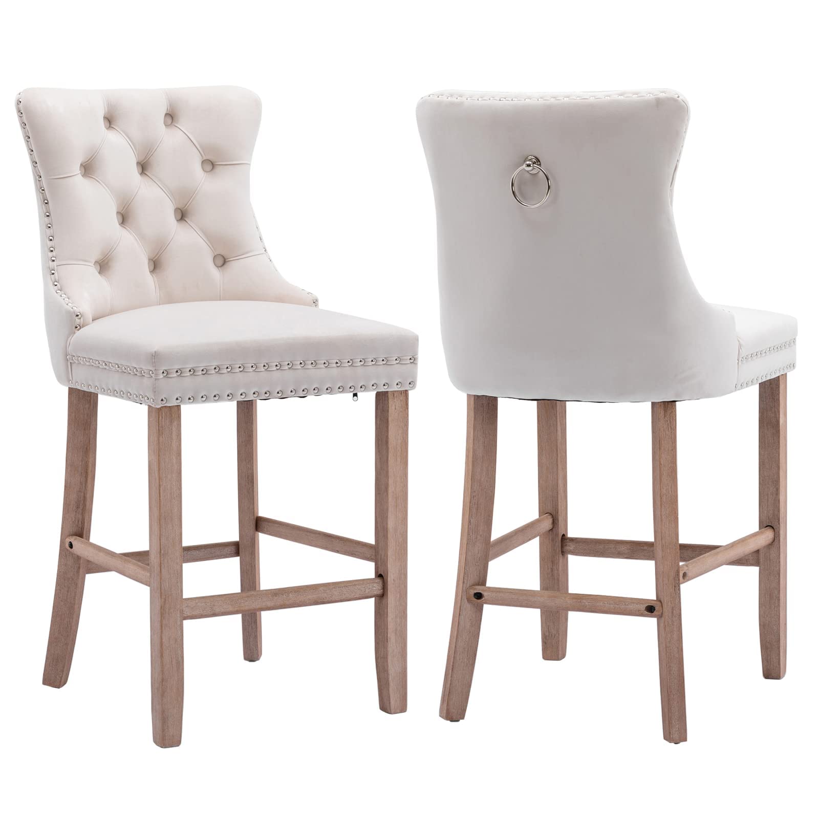 Velvet Bar Stools  | Deluxe Bar Stools Set of 2 | jiemaisi.com