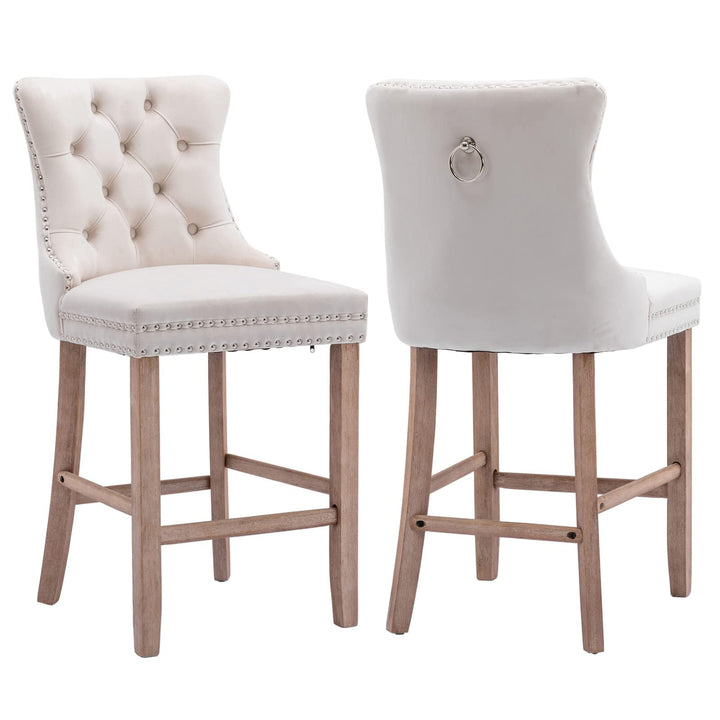 Deluxe Velvet Bar Stools Set of 2 - jiemaisi