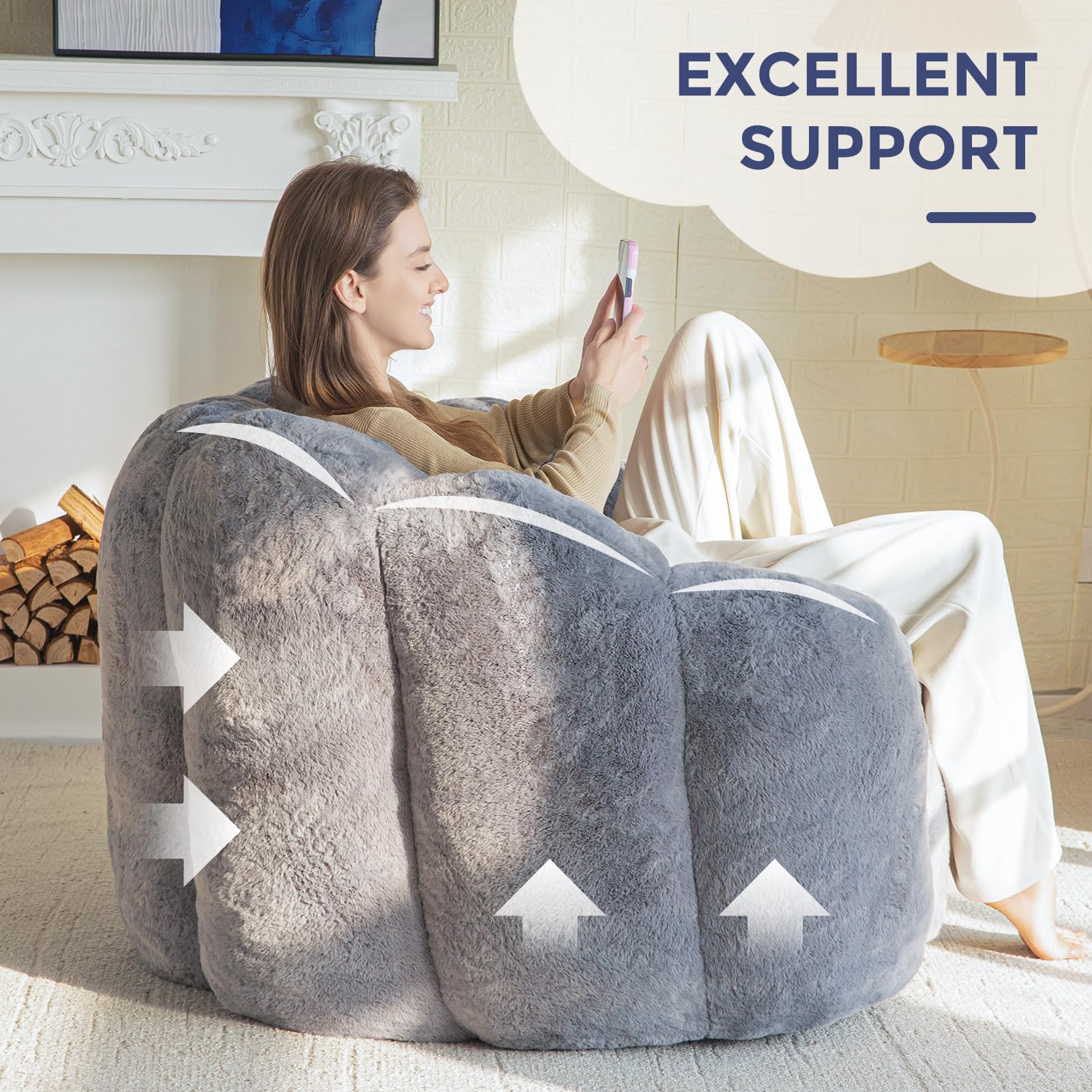 Lotus Bean Bag Sofa for Adults – Ultra Soft, No Installation, Easy to Move & Perfect for Any Room